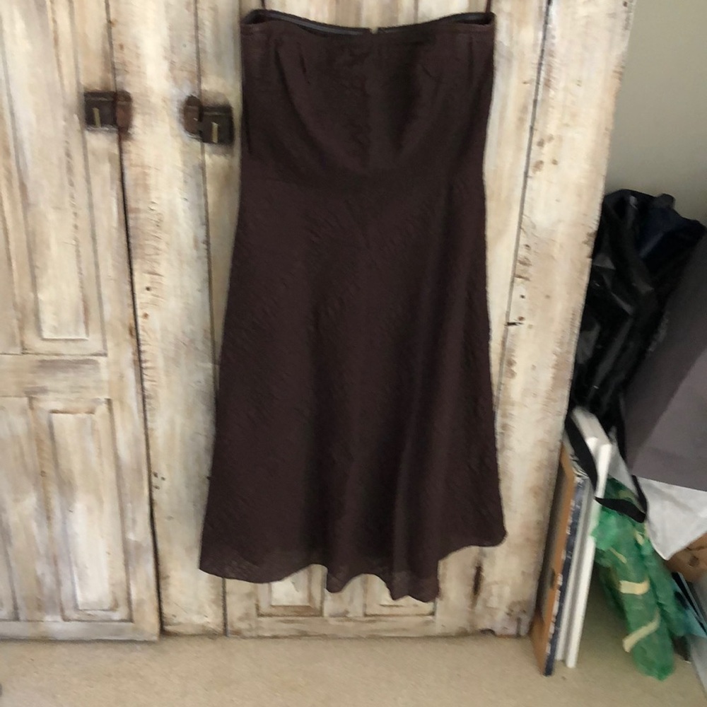 Strapless a line seersucker midi a line dress